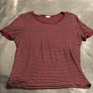 Maroon White and Black T-Shirt